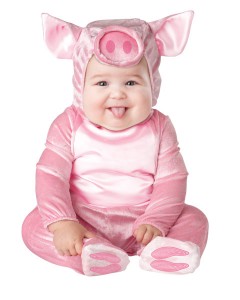 bebê fantasiada de porquinha