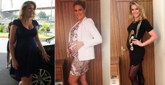 Imagens de famosas com vestidos de grávida