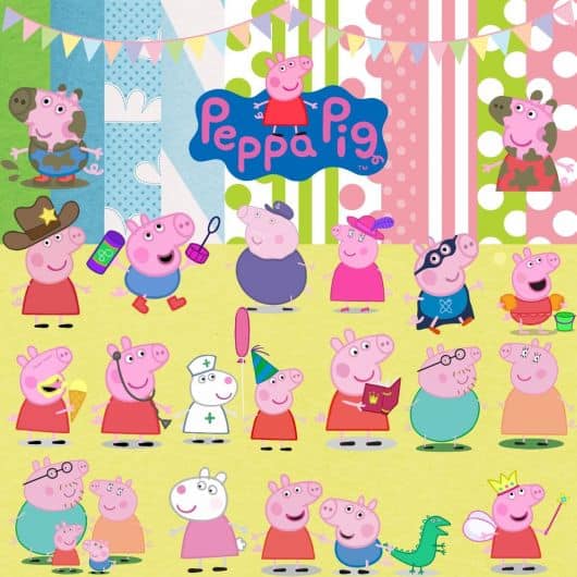 moldes de kit festa Peppa Pig - Personagens