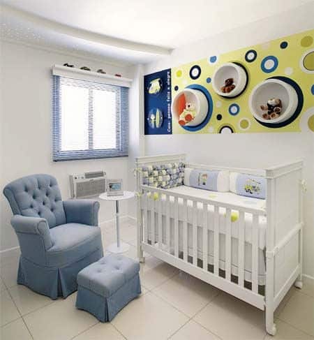 nicho para quarto de bebê azul