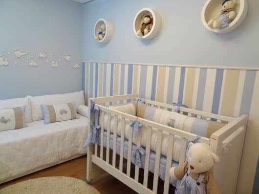 Papel de parede azul para quarto de menino