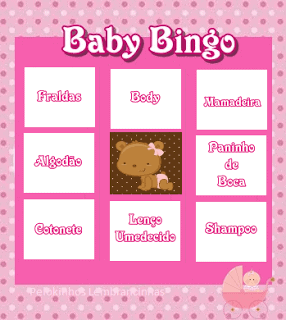 bingo chá de bebê para imprimir