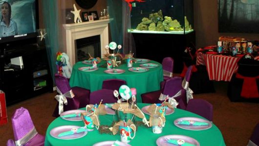 foto de decoração de mesa Ariel Disney
