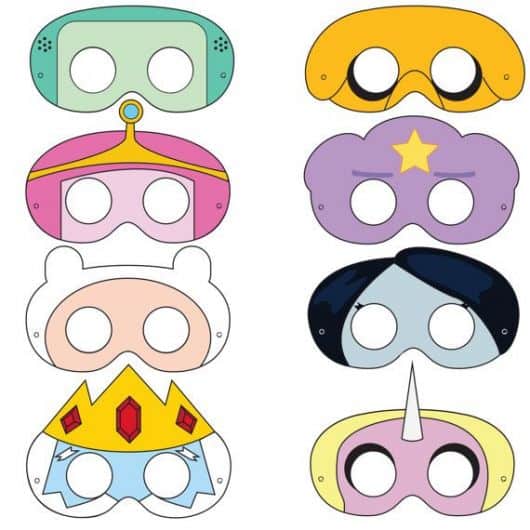 Máscaras dos personagens para imprimir
