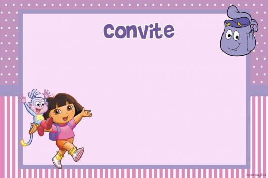 modelo de arte de convite Dora simples