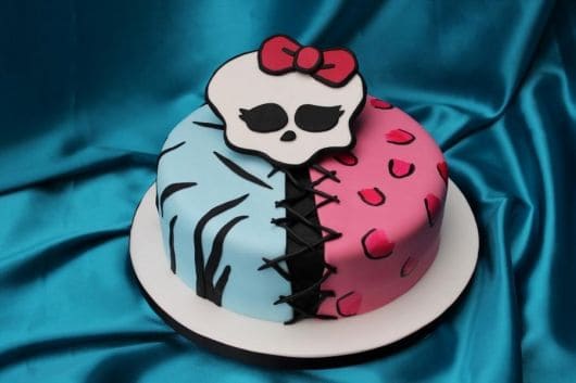 bolo pequeno rosa e azul
