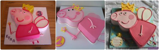 bolo decorado de princesa pig