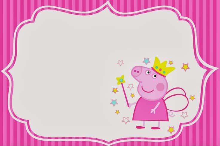 moldura para convite peppa pig princesa