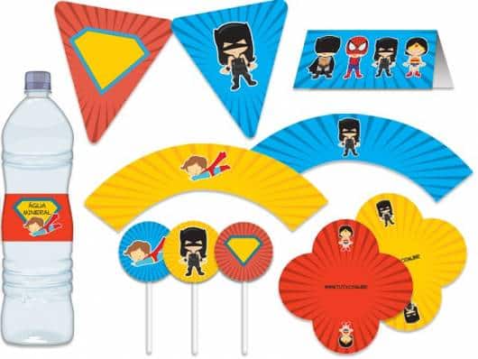 kit festa super heróis simples