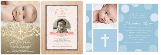 convite de batizado com foto do bebê