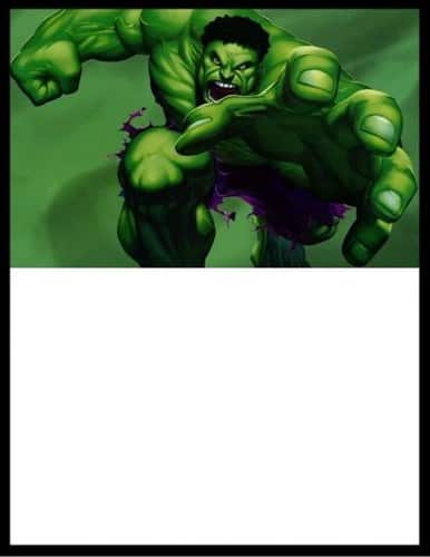 ideia de convite para imprimir do hulk