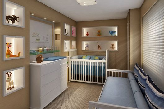 cama de apoio no quarto de bebê