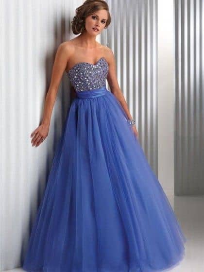 vestido azul royal debutante