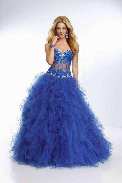 vestido debutante azul royal
