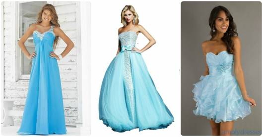 modelos de vestido azul claro debutante