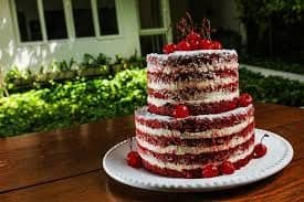 naked cake vermelho bolo 15 anos
