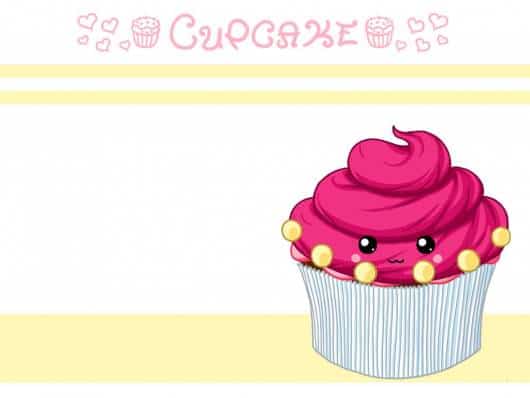 modelo de arte de convite da festa cupcake