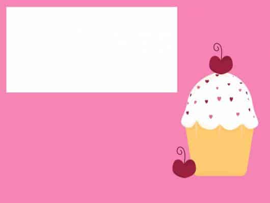 convite cupcake em arte simples pronto para imprimir