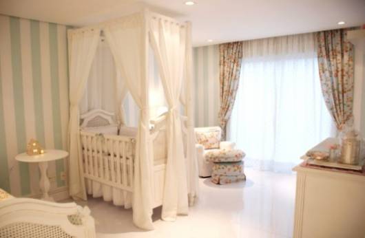 cortina floral quarto de bebê
