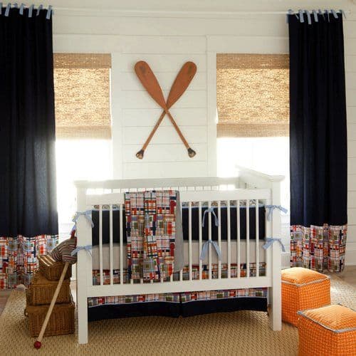 cortina azul para quarto de bebê menino