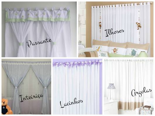 modelos de cortinas de varão para quarto de bebê