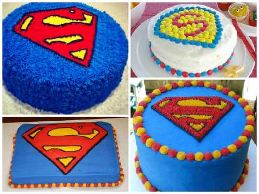 bolo decorado do  super homem