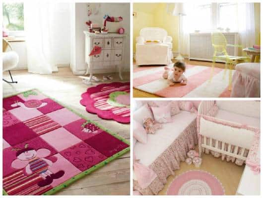 modelos de tapete quarto de bebê menina