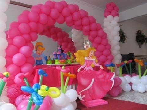 dica de decoração com balões da bela adormecida