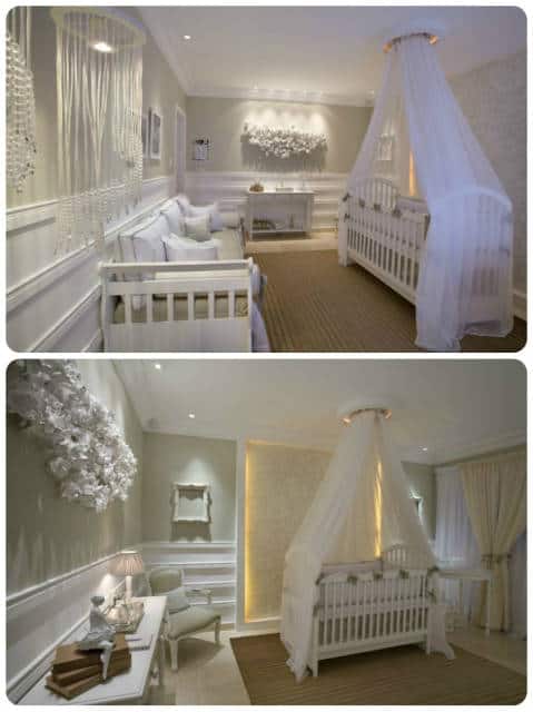 decoração quarto de bebê bege e branco