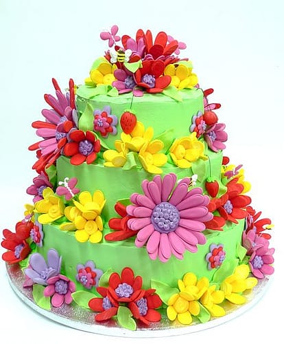 bolo de aniversario tema flores