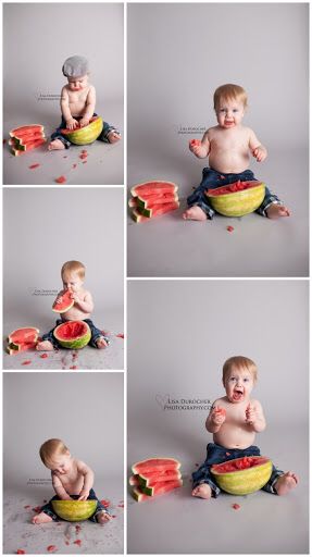 foto bebê com melancia