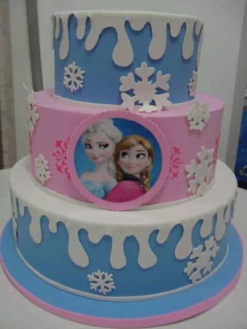 bolo rosa e azul EVA