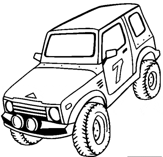 jeep em desenhos de carros para colorir