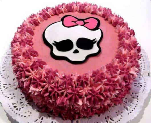 bolo decorado rosa