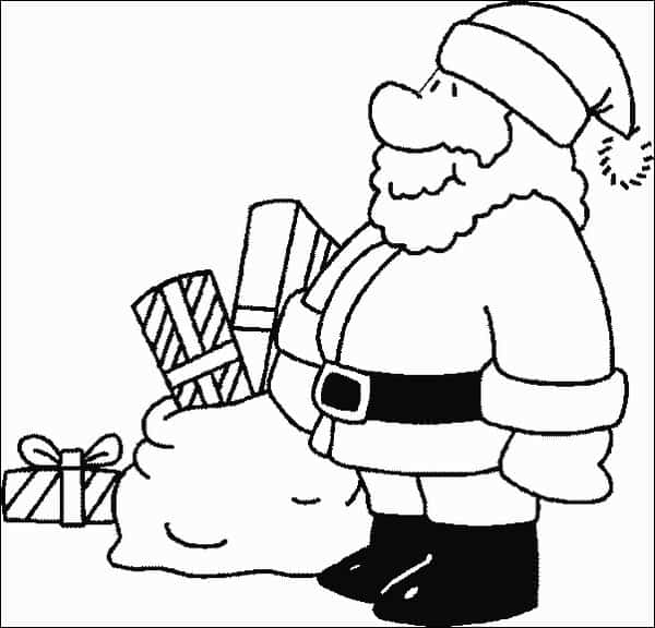 desenho simples Papai Noel