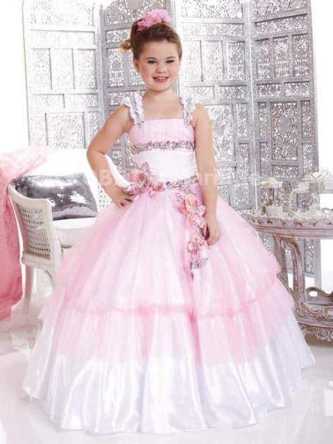 vestido de formatura infantil rosa babado