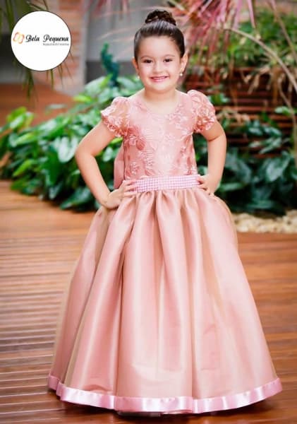 vestido de formatura infantil rosa ideias