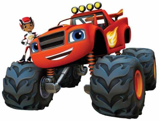 Os personagens Blaze e AJ, do desenho da Nickelodeon.