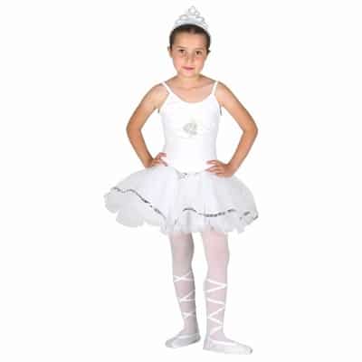 Fantasia de bailarina branca, com meia calça.