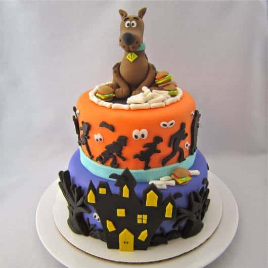 decoração de bolo para Festa Scooby-Doo