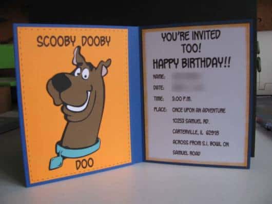 convite para Festa Scooby-Doo