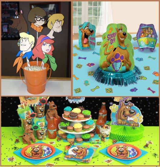 centro de mesa de Festa Scooby-Doo