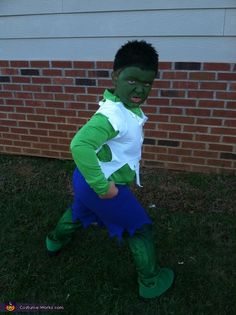 fantasia do Hulk Infantil com short azul