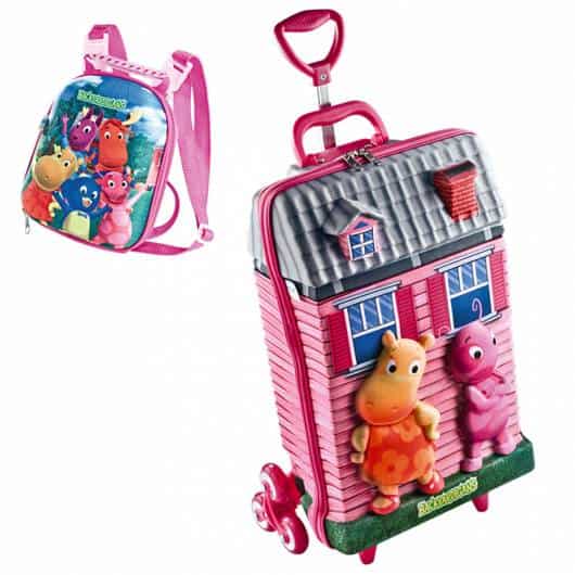 mochila infantil com lancheira modelo 3D rosa