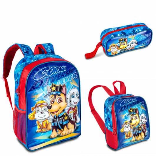 mochila infantil com lancheira para meninos azul