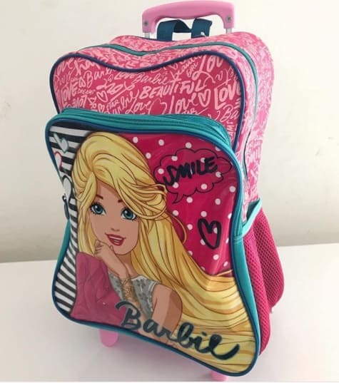 mochila de rodinha da Barbie