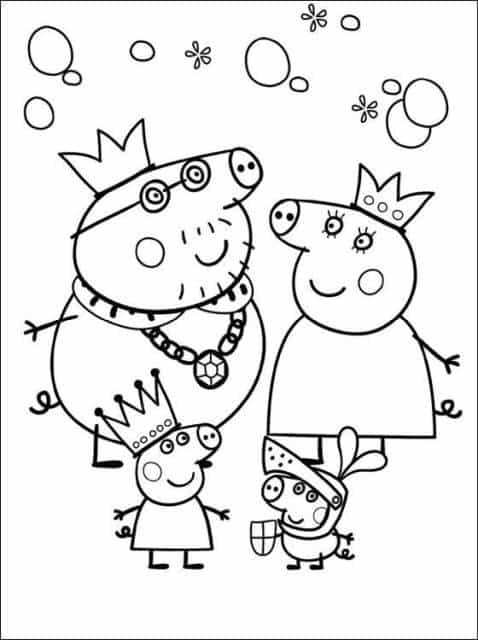 desenhos para colorir Peppa Pig princesa