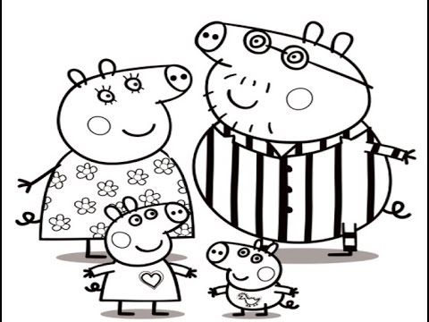 desenhos para colorir Peppa Pig de pijama