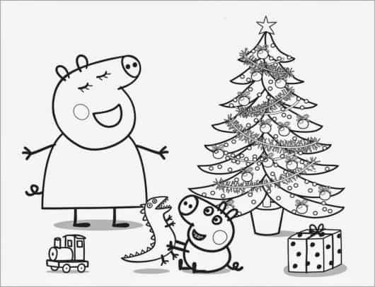 desenhos para colorir Peppa Pig no Natal
