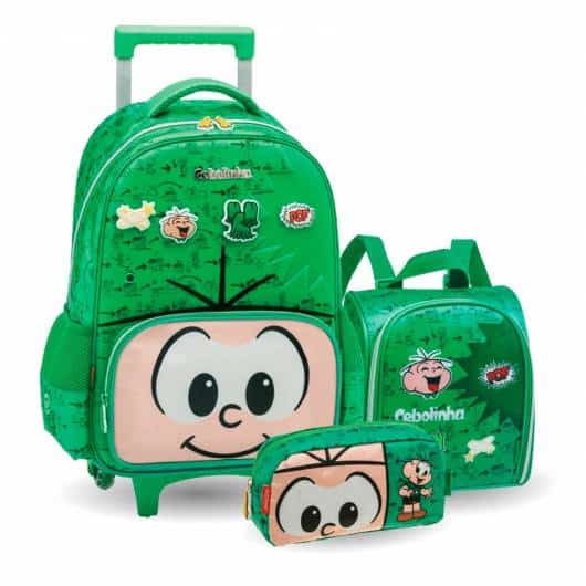 mochila infantil com rodinhas para menino kit